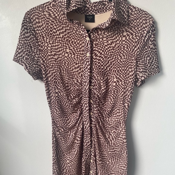 Blanc Size Medium Retro Bodycon Dress - Picture 2 of 4